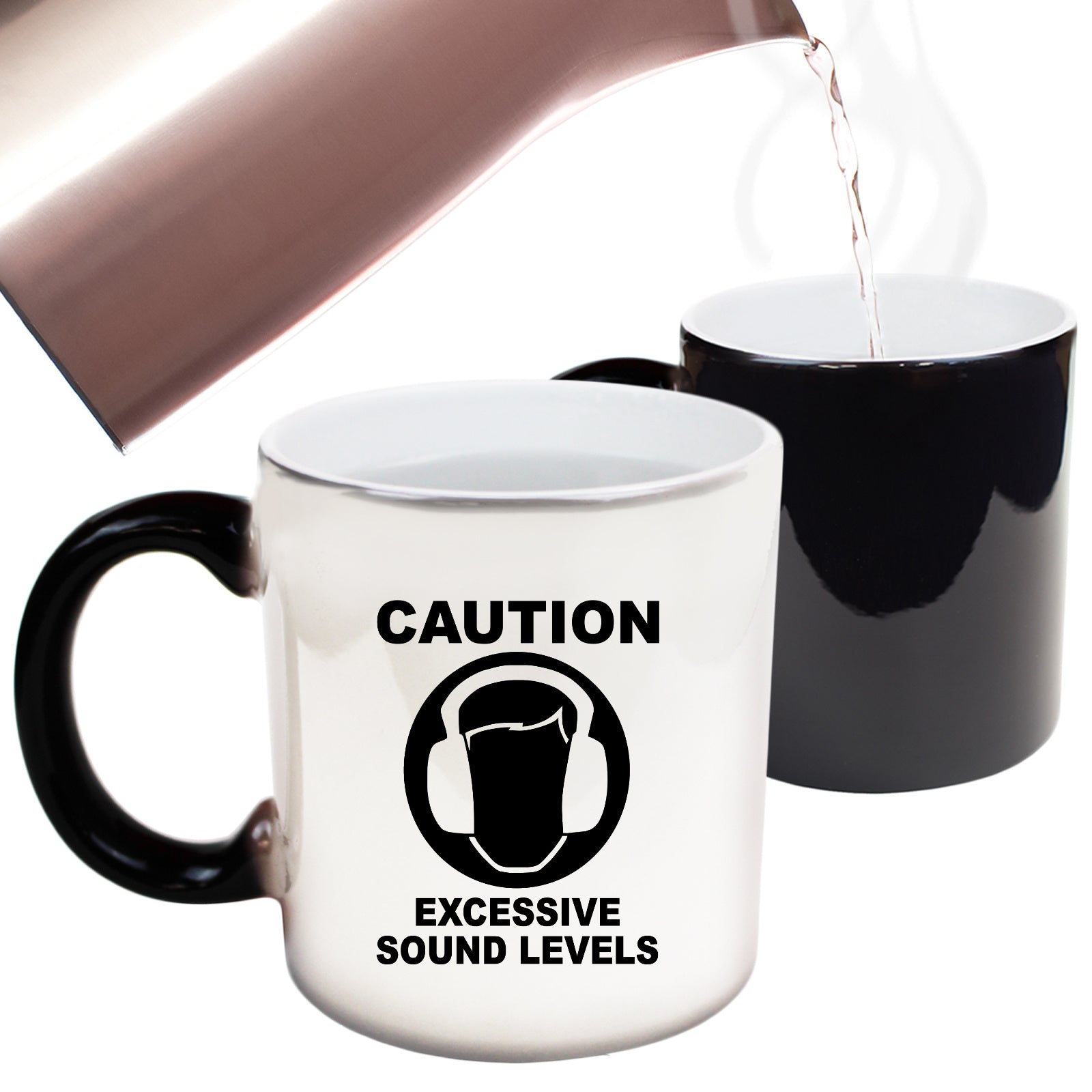 Caution Excessive Sound Levels - Funny Colour Changing Mug Cup