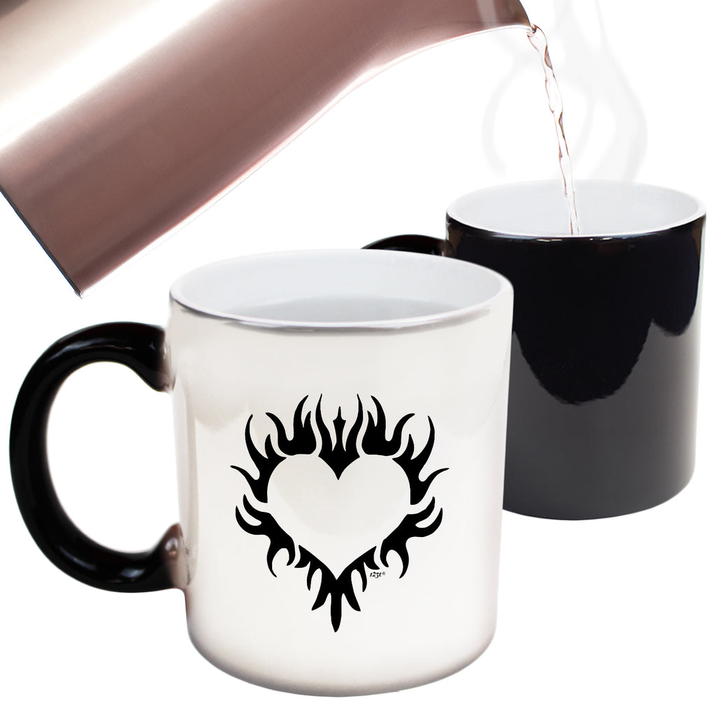 Flaming Heart - Funny Colour Changing Mug Cup