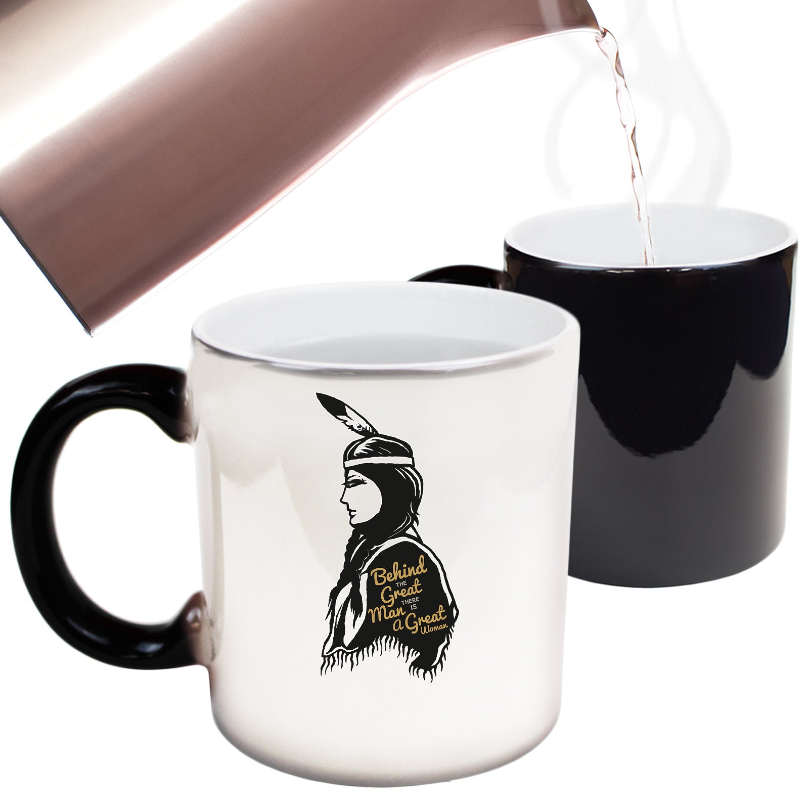 Indian Behind The Great Man Women - Funny Colour Changing Mug