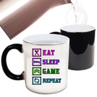 Eat Sleep Game Repeat - Funny Colour Changing Mug
