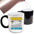 Warning May Start Talking About Skydiving - Funny Colour Changing Mug