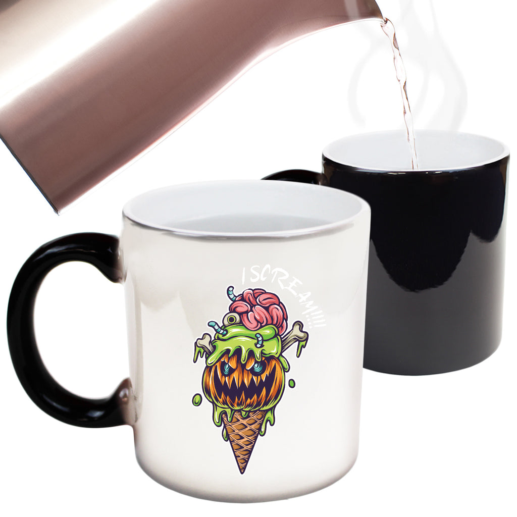 Graphic I Scream Halloween Trick Or Treat - Funny Colour Changing Mug