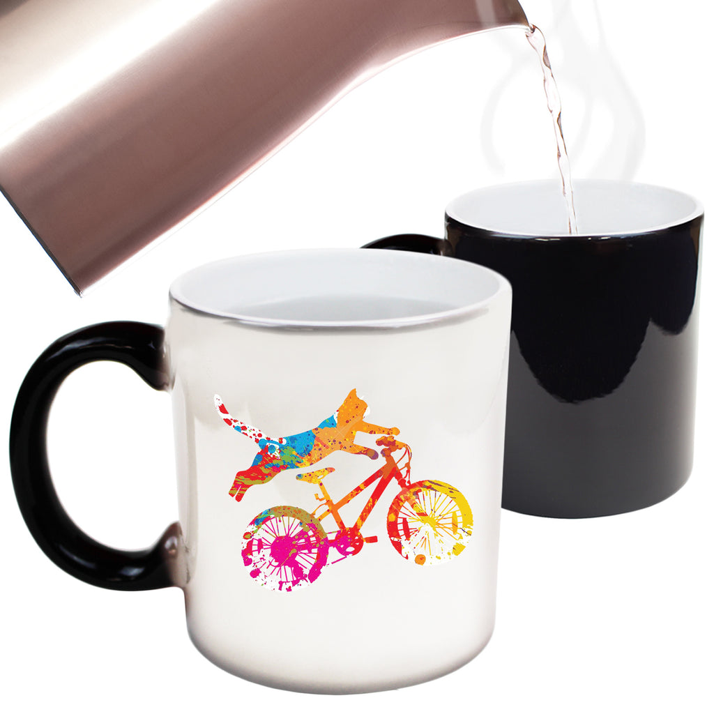 Cat Trick Cycling Bicycle Bike - Funny Colour Changing Mug