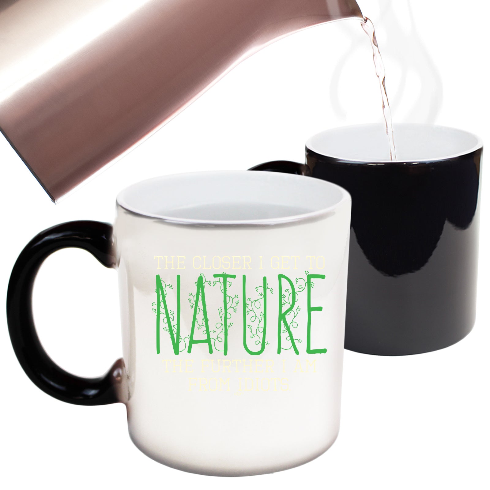 The Closer Get To Nature Further From Idiots - Funny Colour Changing Mug
