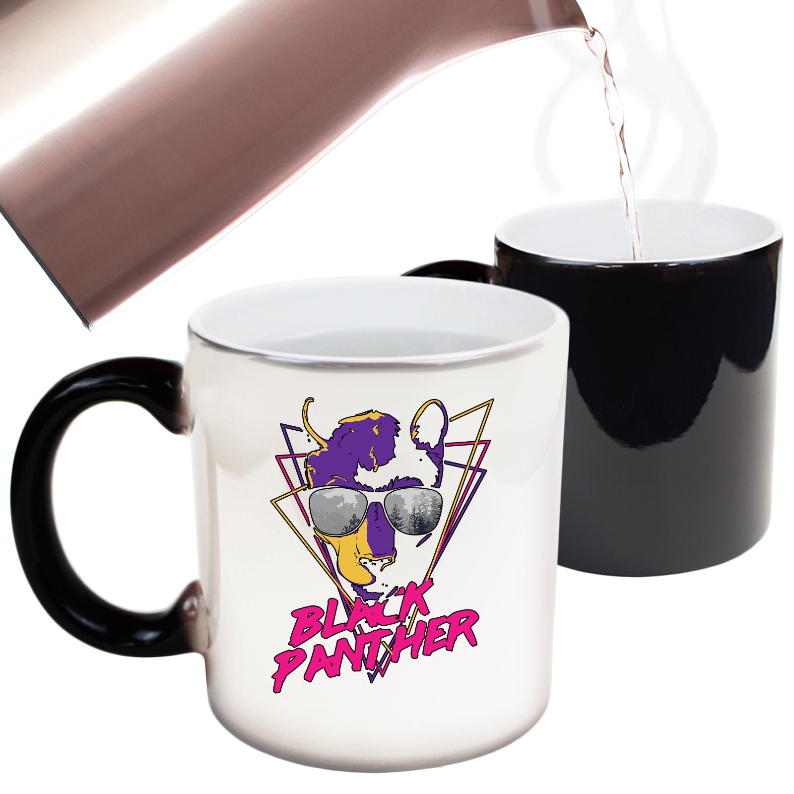 Black Panther Retro - Funny Colour Changing Mug