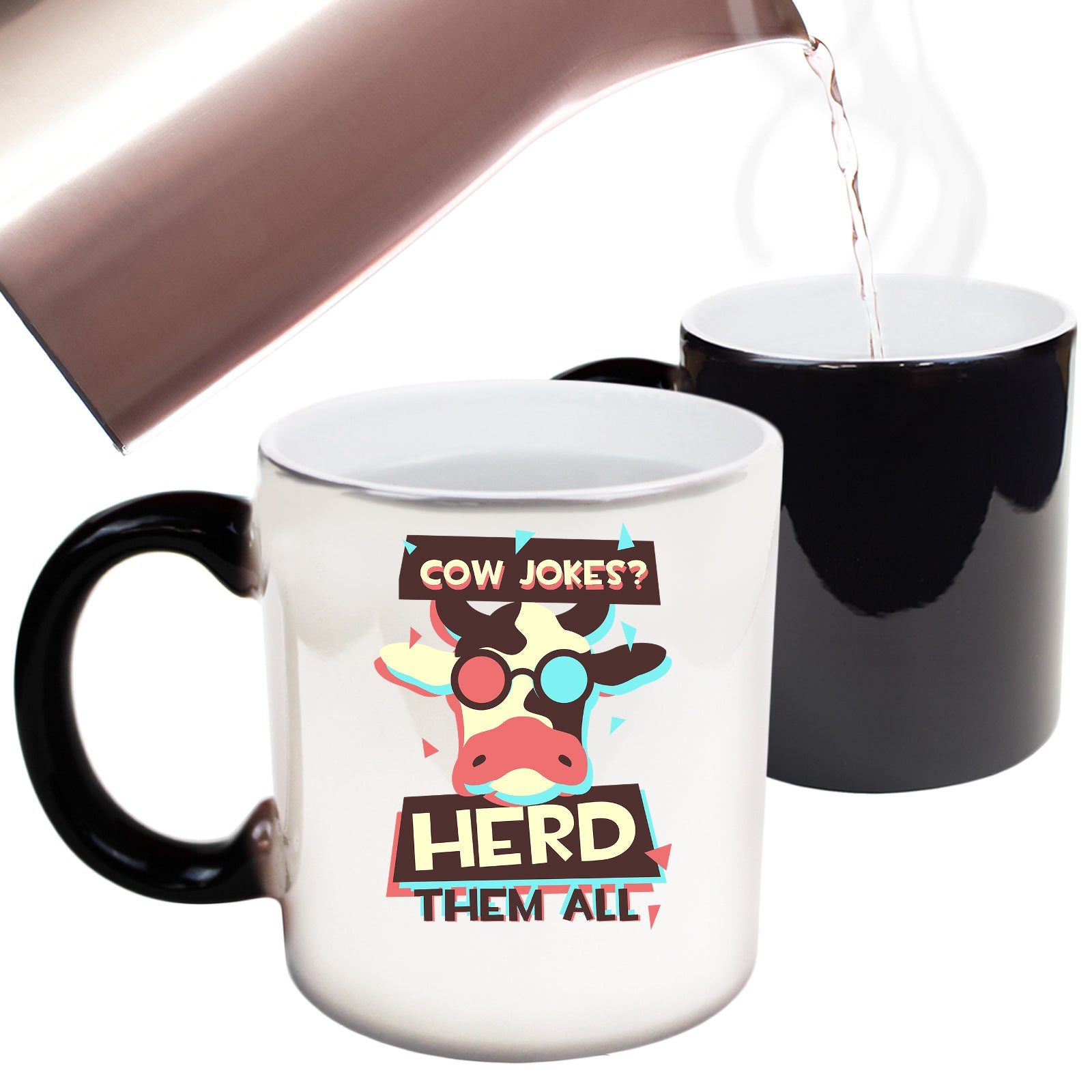 Cow Jokes Herd Them All V2 - Funny Colour Changing Mug