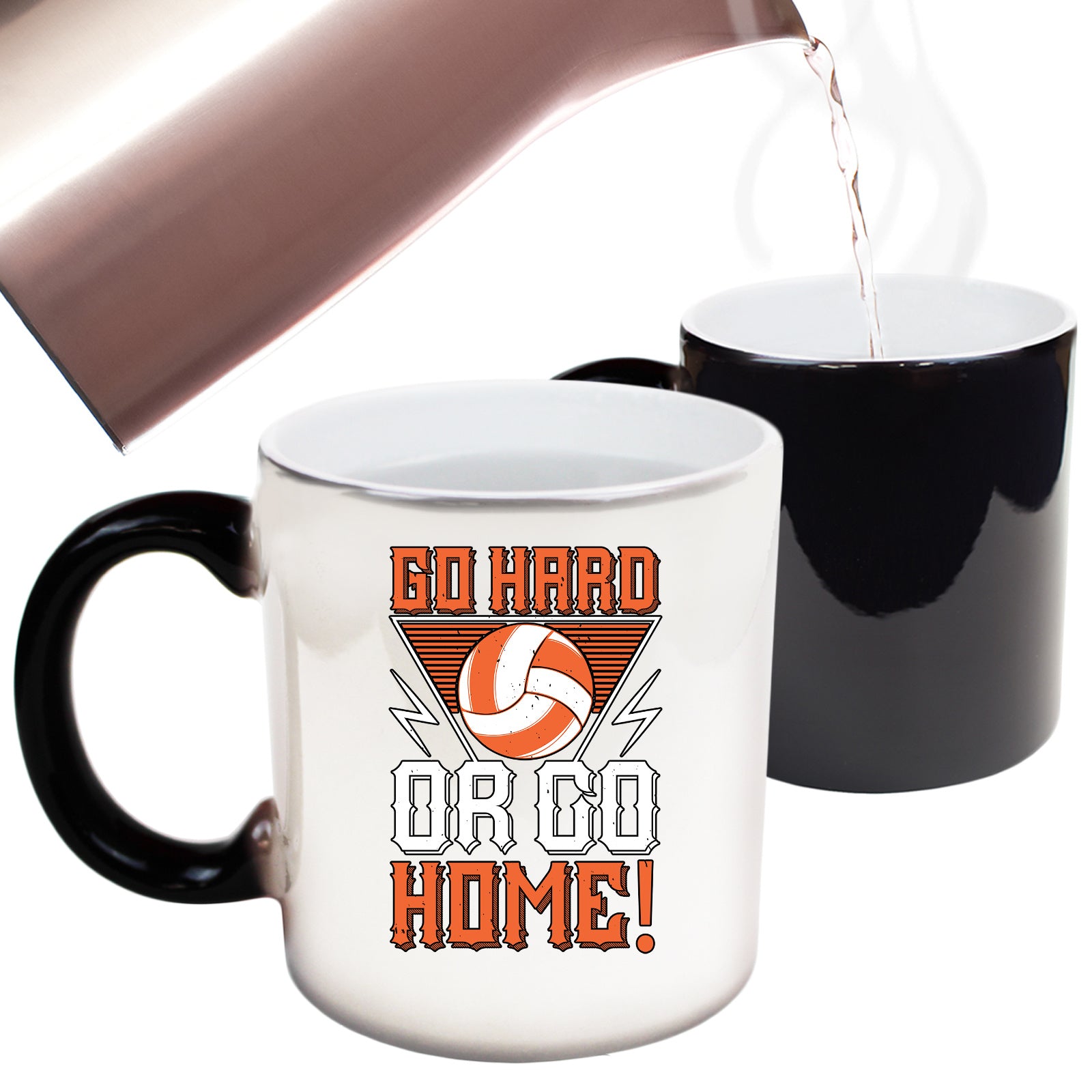 Volleyball Go Hard Or Go Home - Funny Colour Changing Mug