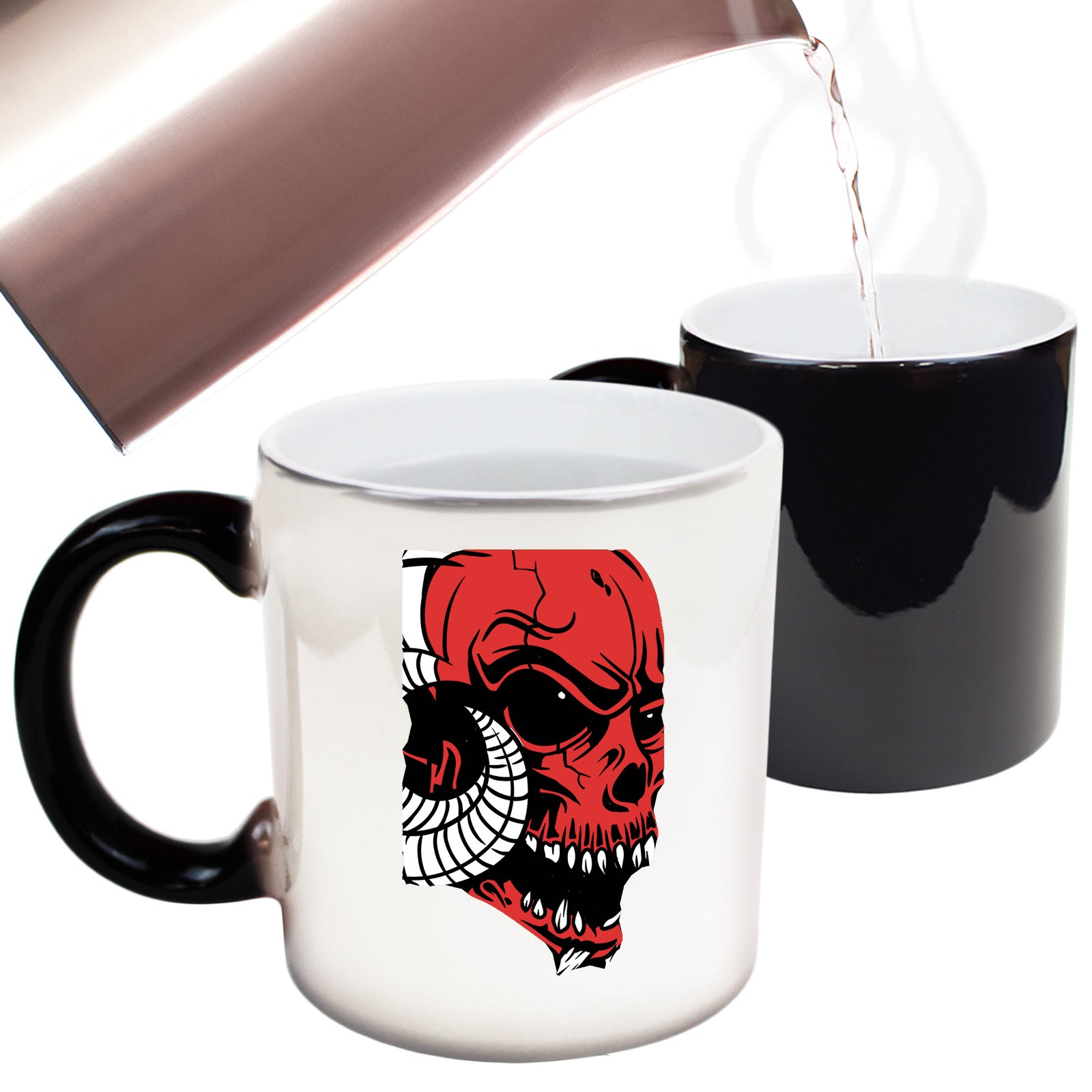 Horned Skull Fashion - Funny Colour Changing Mug