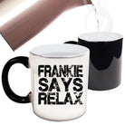 Frankie Says Relax 80S Retro Distress Black - Funny Colour Changing Mug
