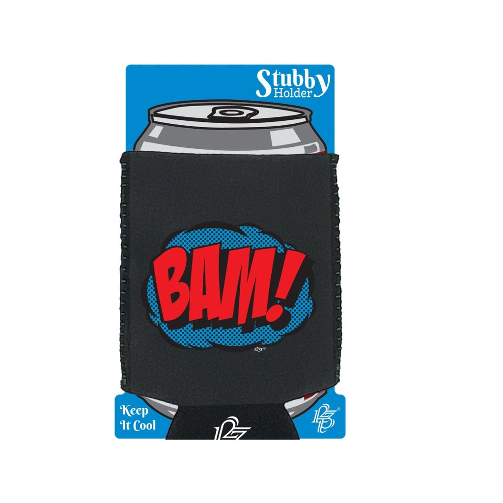 Comic Bam - Funny Novelty Stubby Holder With Base - 123t Australia | Funny T-Shirts Mugs Novelty Gifts