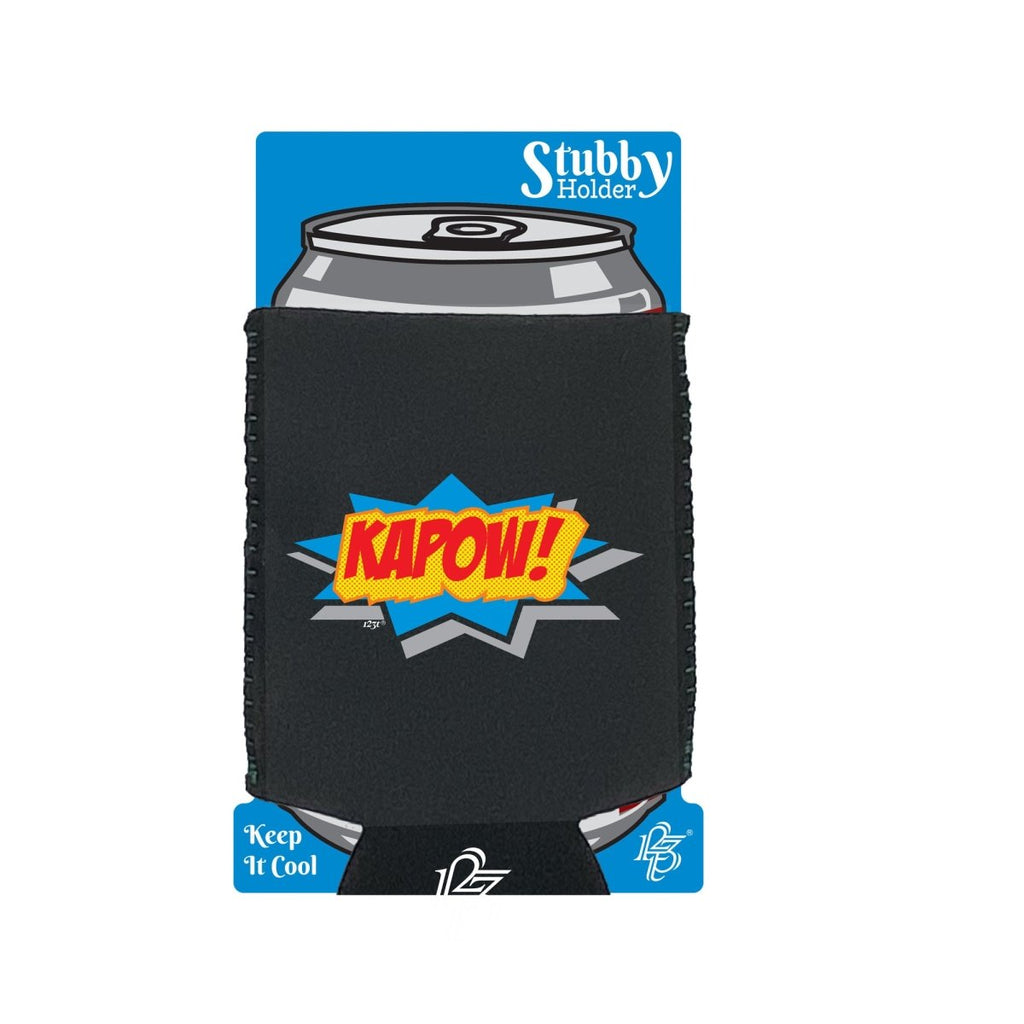 Comic Kapow - Funny Novelty Stubby Holder With Base - 123t Australia | Funny T-Shirts Mugs Novelty Gifts