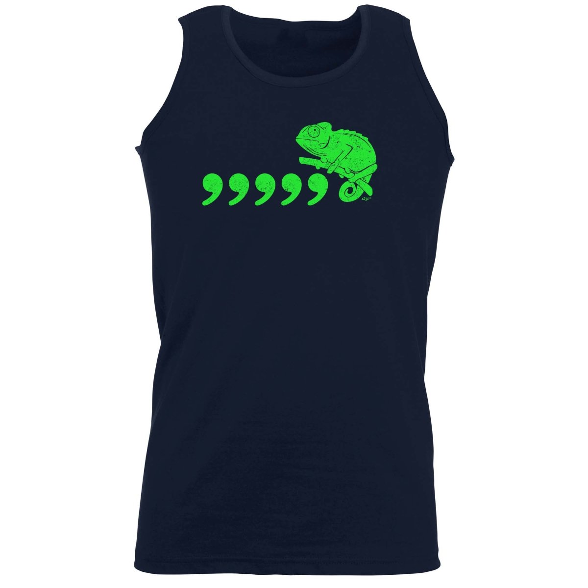 Comma Chameleon 80'S Retro - Funny Novelty Vest Singlet Unisex Tank Top - 123t Australia | Funny T-Shirts Mugs Novelty Gifts