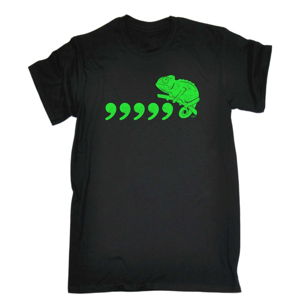 Comma Chameleon 80'S Retro - Mens Funny Novelty T-Shirt Tshirts BLACK T Shirt - 123t Australia | Funny T-Shirts Mugs Novelty Gifts