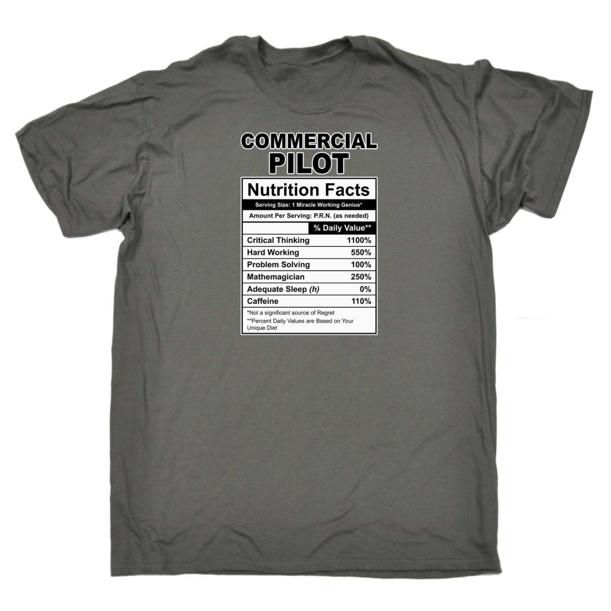 Commercial Pilot Nutrition Facts - Mens Funny T-Shirt Tshirts - 123t Australia | Funny T-Shirts Mugs Novelty Gifts