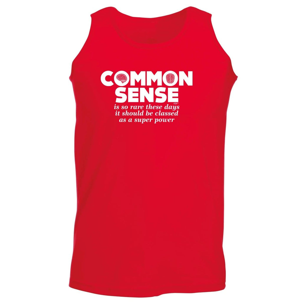 Common Sense Is So Rare - Funny Novelty Vest Singlet Unisex Tank Top - 123t Australia | Funny T-Shirts Mugs Novelty Gifts