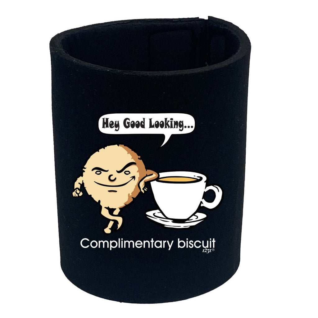 Complimentary Biscuit Coffee - Funny Novelty Stubby Holder - 123t Australia | Funny T-Shirts Mugs Novelty Gifts