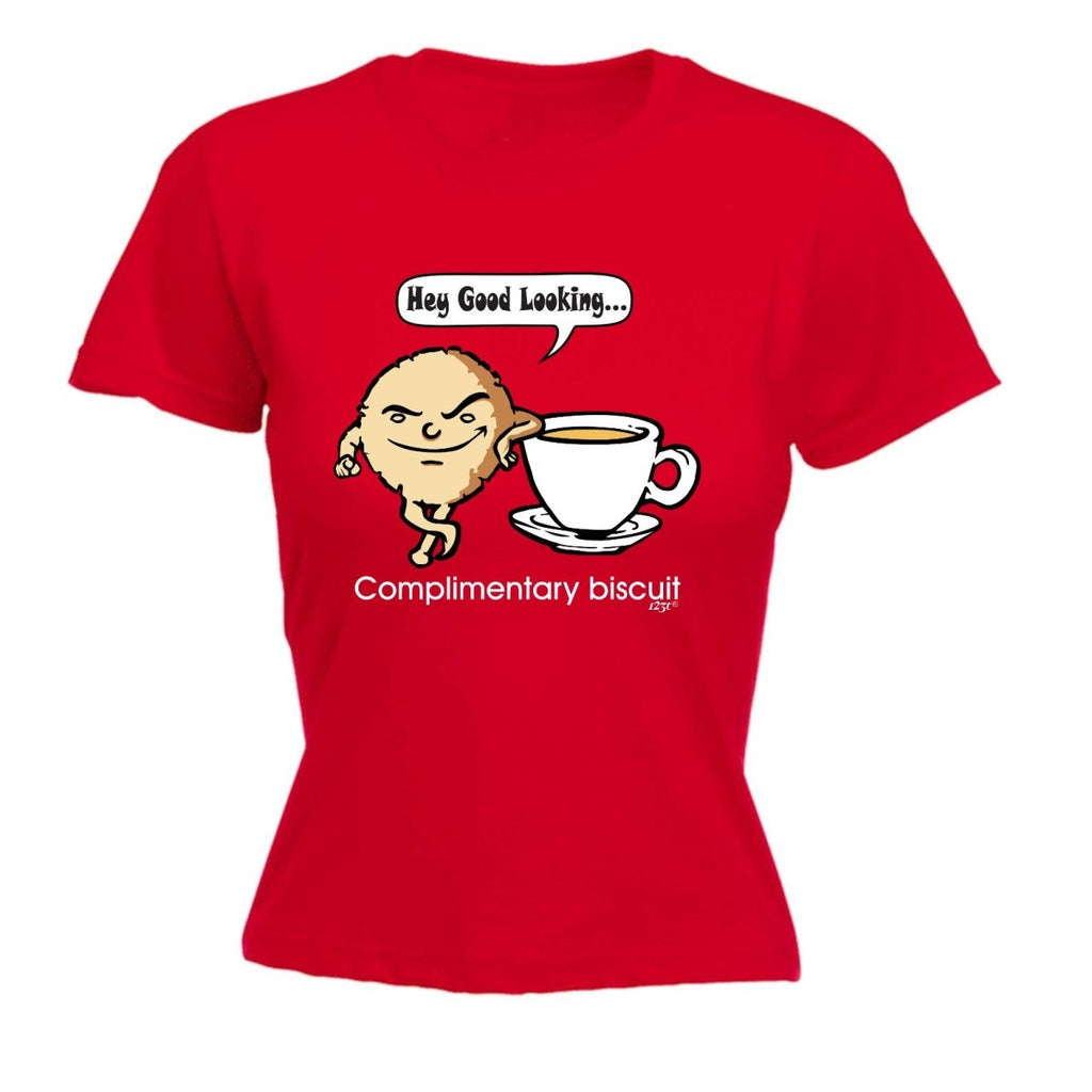 Complimentary Biscuit Coffee - Funny Novelty Womens T-Shirt T Shirt Tshirt - 123t Australia | Funny T-Shirts Mugs Novelty Gifts