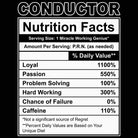 Conductor Nutrition Facts - Mens Funny T-Shirt Tshirts - 123t Australia | Funny T-Shirts Mugs Novelty Gifts