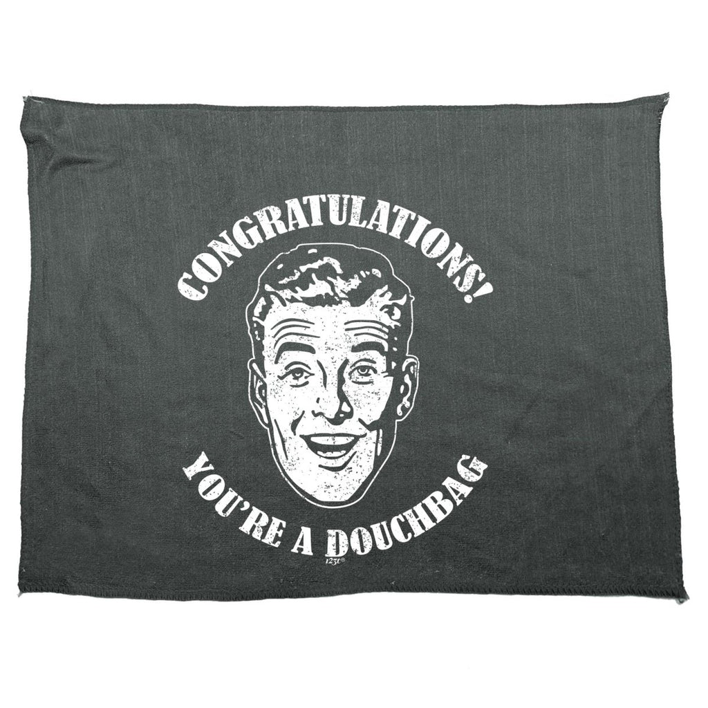 Congratulations Douchbag - Funny Novelty Soft Sport Microfiber Towel - 123t Australia | Funny T-Shirts Mugs Novelty Gifts