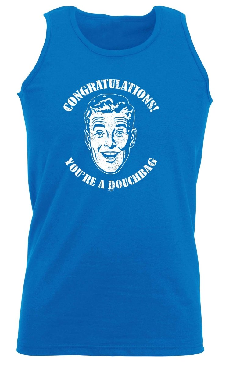Congratulations Douchbag - Funny Novelty Vest Singlet Unisex Tank Top - 123t Australia | Funny T-Shirts Mugs Novelty Gifts