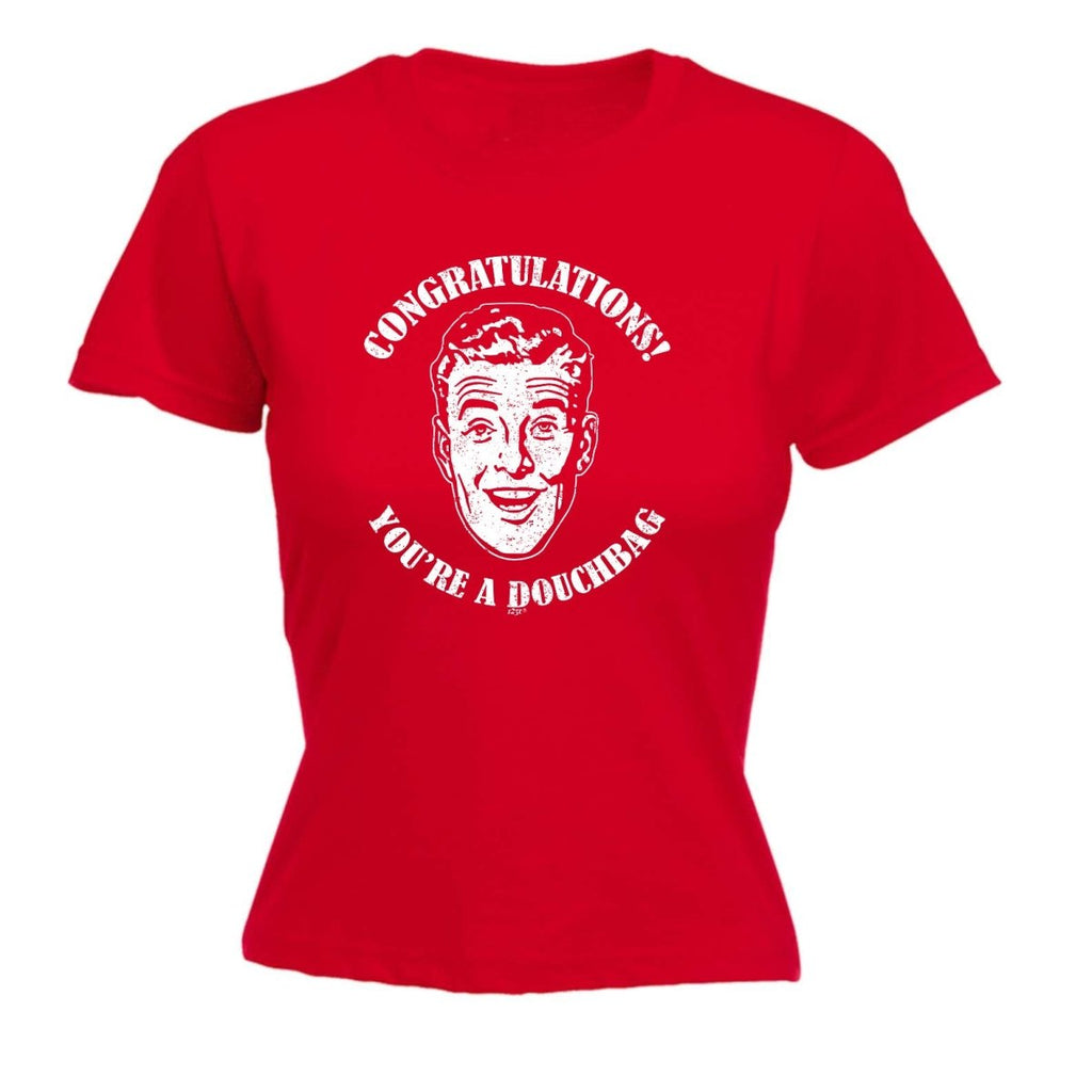 Congratulations Douchbag - Funny Novelty Womens T-Shirt T Shirt Tshirt - 123t Australia | Funny T-Shirts Mugs Novelty Gifts