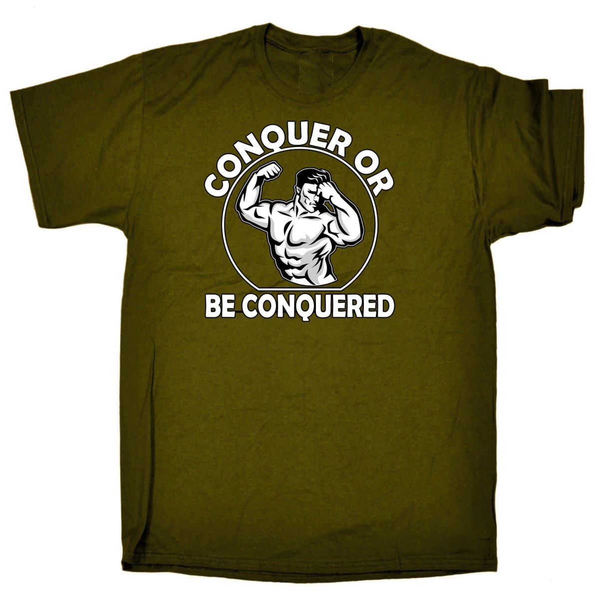 Conquer Or Be Conquered Gym Bodybuilding Weights - Mens Funny T-Shirt Tshirts Tee Shirt - 123t Australia | Funny T-Shirts Mugs Novelty Gifts