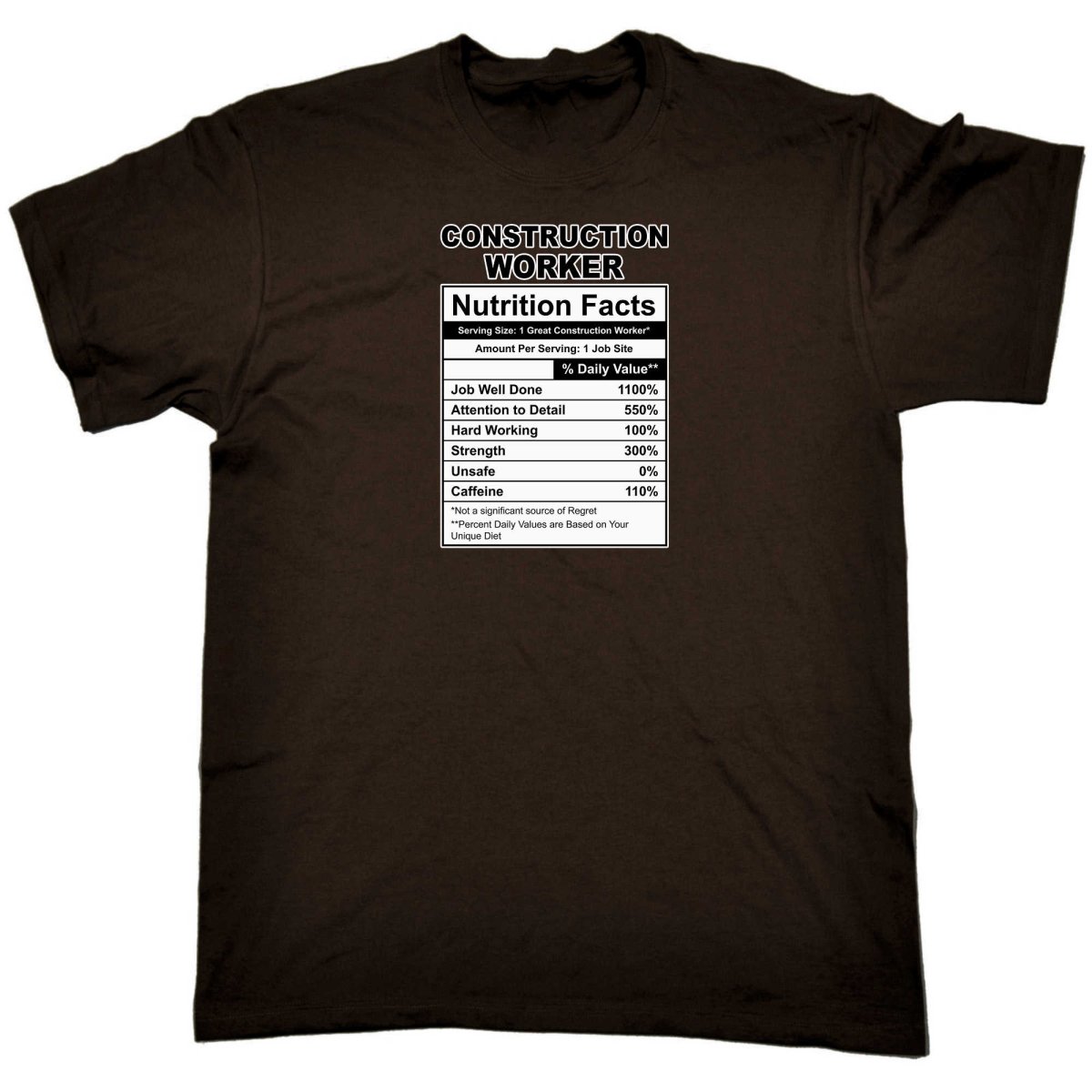 Construction Worker Nutrition Facts - Mens Funny T-Shirt Tshirts - 123t Australia | Funny T-Shirts Mugs Novelty Gifts