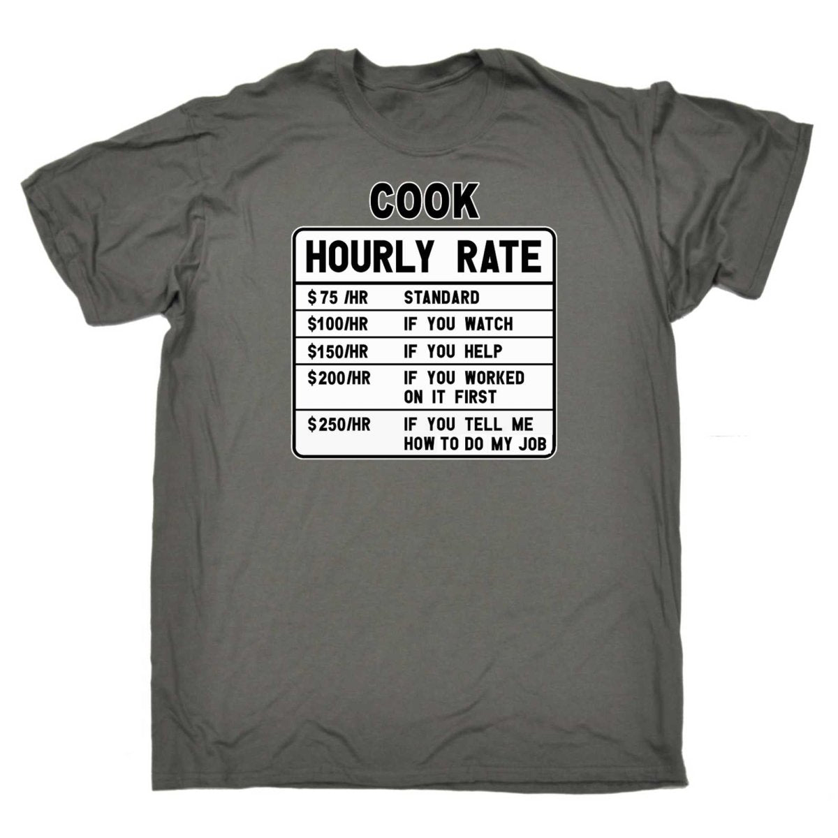 Cook Hourly Rate - Mens Funny T-Shirt Tshirts - 123t Australia | Funny T-Shirts Mugs Novelty Gifts