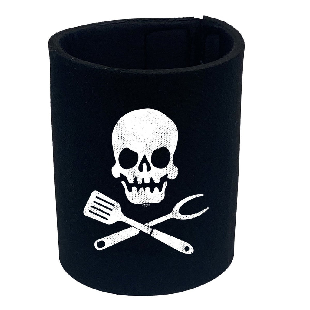Cooking Skull Chef Kitchen - Funny Novelty Stubby Holder - 123t Australia | Funny T-Shirts Mugs Novelty Gifts