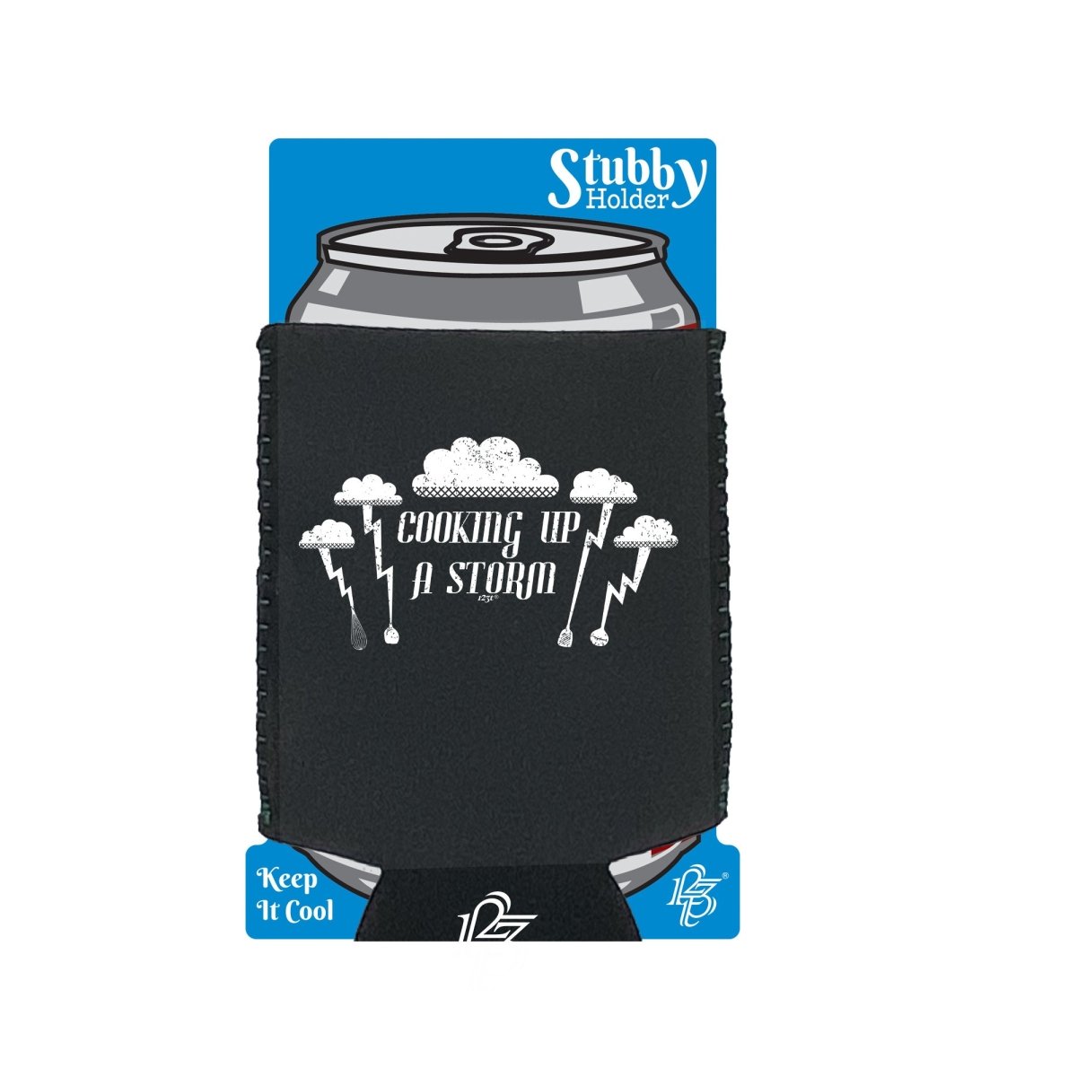 Cooking Up A Storm Kitchen Chef - Funny Novelty Stubby Holder With Base - 123t Australia | Funny T-Shirts Mugs Novelty Gifts