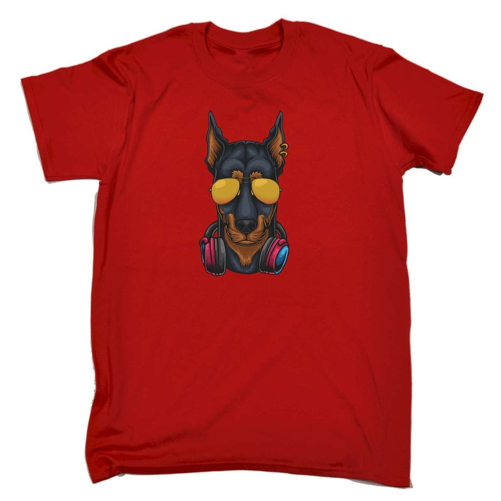 Cool Dobberman Dog Headphone Sunglasses - Mens Funny T-Shirt Tshirts Tee Shirt - 123t Australia | Funny T-Shirts Mugs Novelty Gifts
