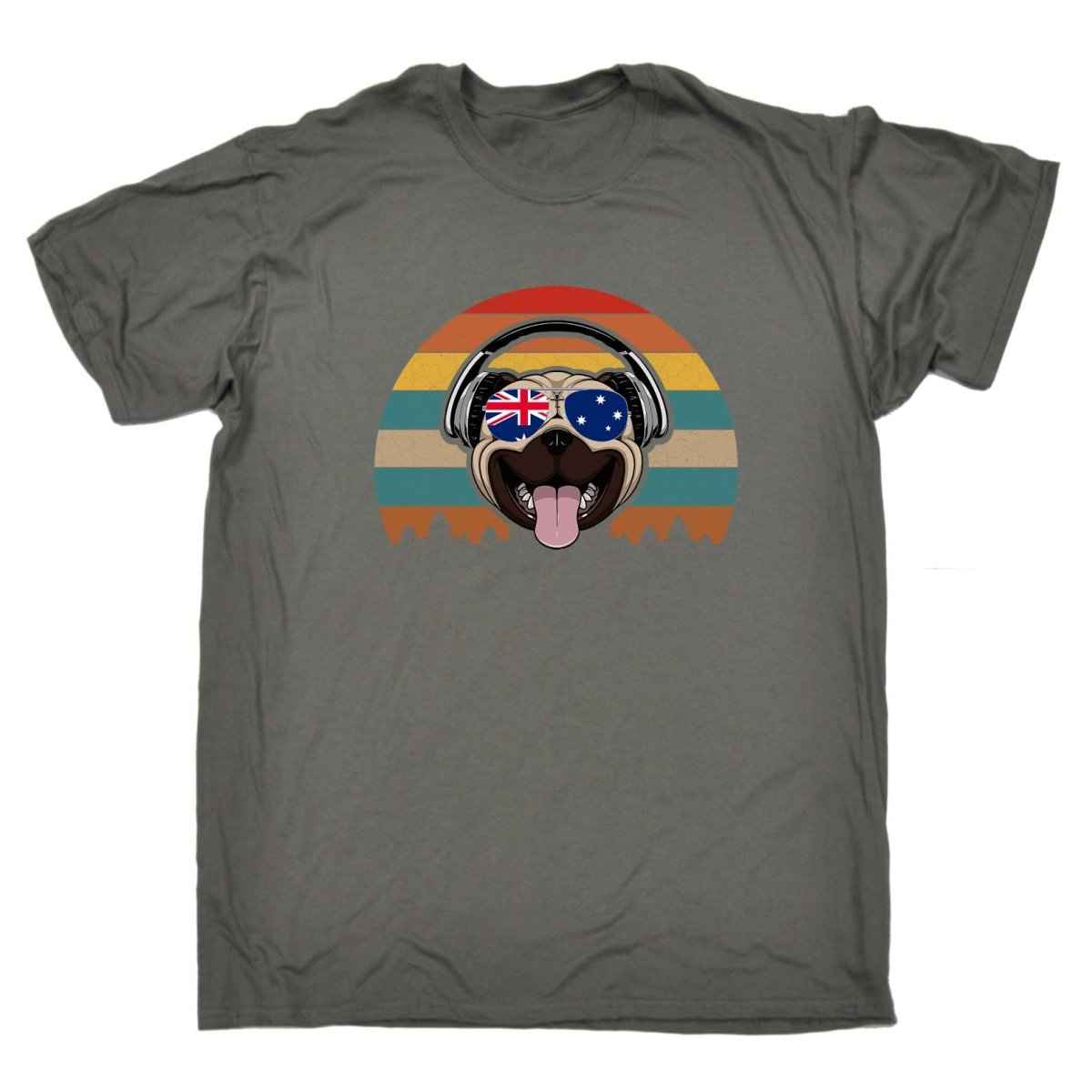 Cool Pug Headphones - Mens Funny T-Shirt Tshirts Tee Shirt - 123t Australia | Funny T-Shirts Mugs Novelty Gifts