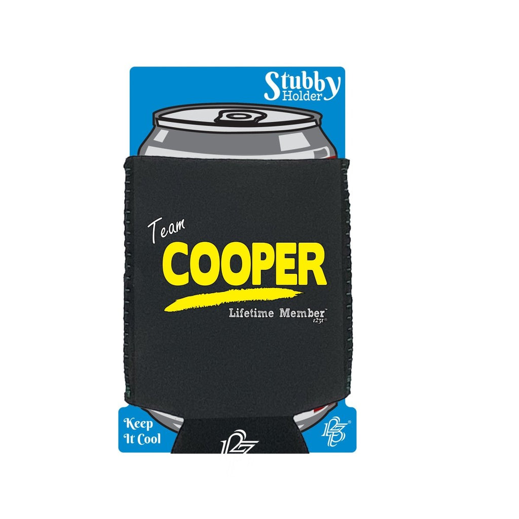 Cooper V1 Lifetime Member - Funny Novelty Stubby Holder With Base - 123t Australia | Funny T-Shirts Mugs Novelty Gifts