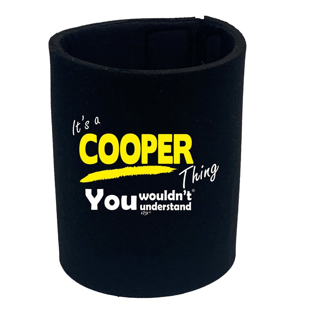 Cooper V1 Surname Thing - Funny Novelty Stubby Holder - 123t Australia | Funny T-Shirts Mugs Novelty Gifts