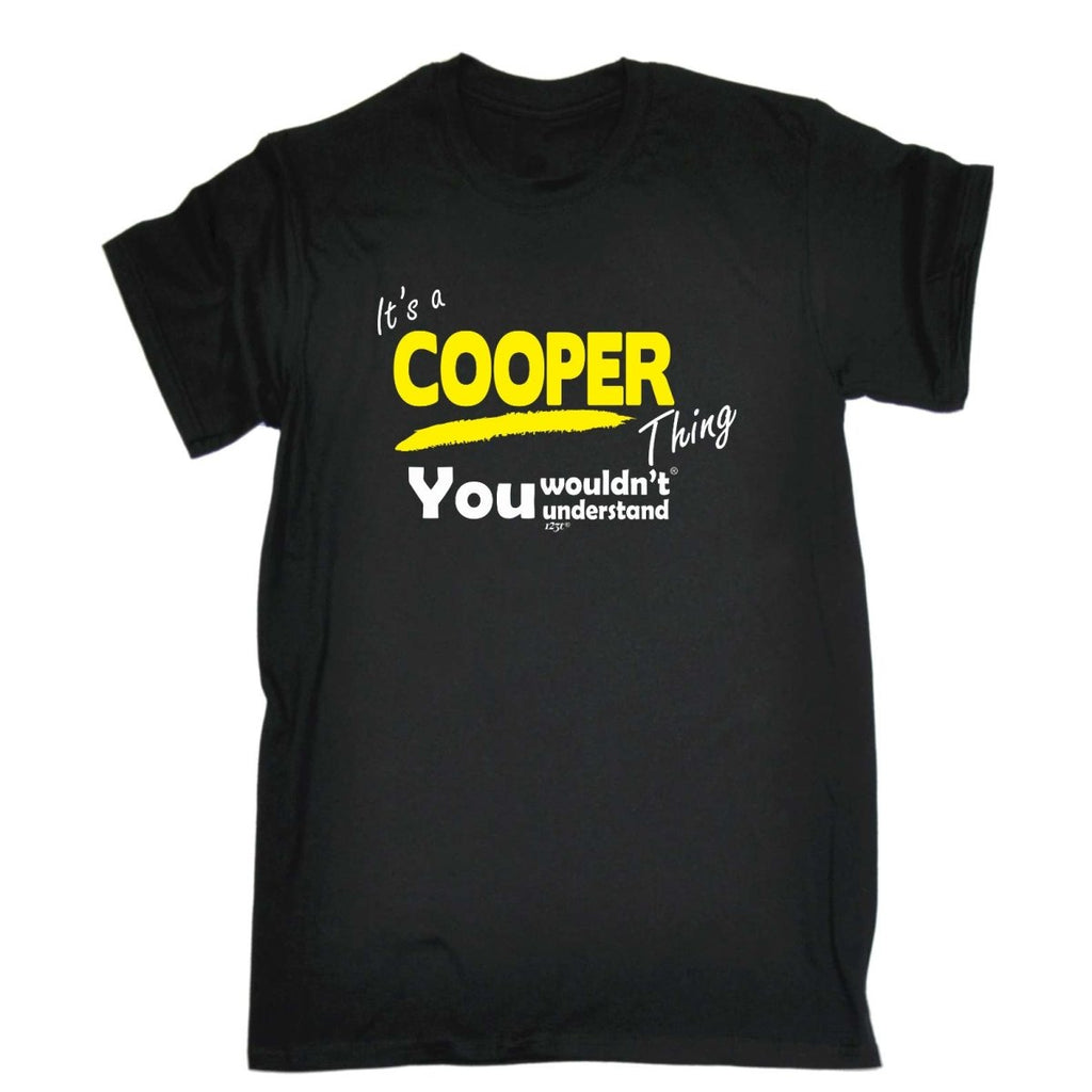 Cooper V1 Surname Thing - Mens Funny Novelty T-Shirt Tshirts BLACK T Shirt - 123t Australia | Funny T-Shirts Mugs Novelty Gifts