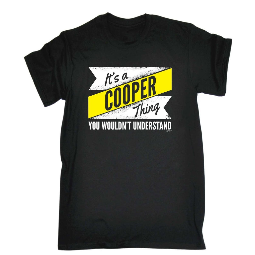 Cooper V2 Surname Thing - Mens Funny Novelty T-Shirt Tshirts BLACK T Shirt - 123t Australia | Funny T-Shirts Mugs Novelty Gifts