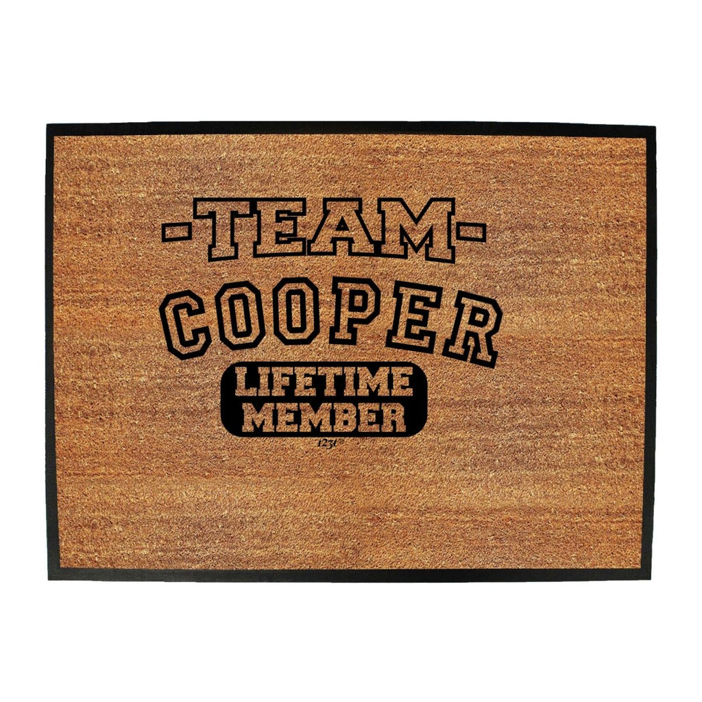 Cooper V2 Team Lifetime Member - Funny Novelty Doormat Man Cave Floor mat - 123t Australia | Funny T-Shirts Mugs Novelty Gifts