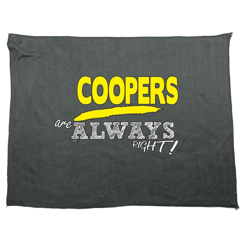 Coopers Always Right - Funny Novelty Soft Sport Microfiber Towel - 123t Australia | Funny T-Shirts Mugs Novelty Gifts