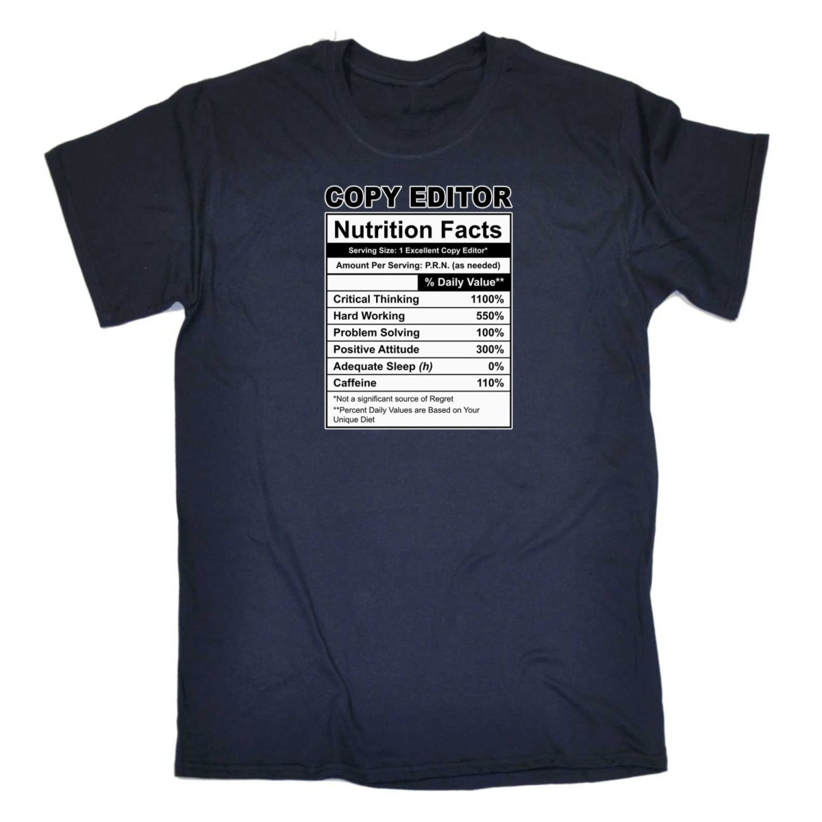 Copy Editor Nutrition Facts - Mens Funny T-Shirt Tshirts - 123t Australia | Funny T-Shirts Mugs Novelty Gifts