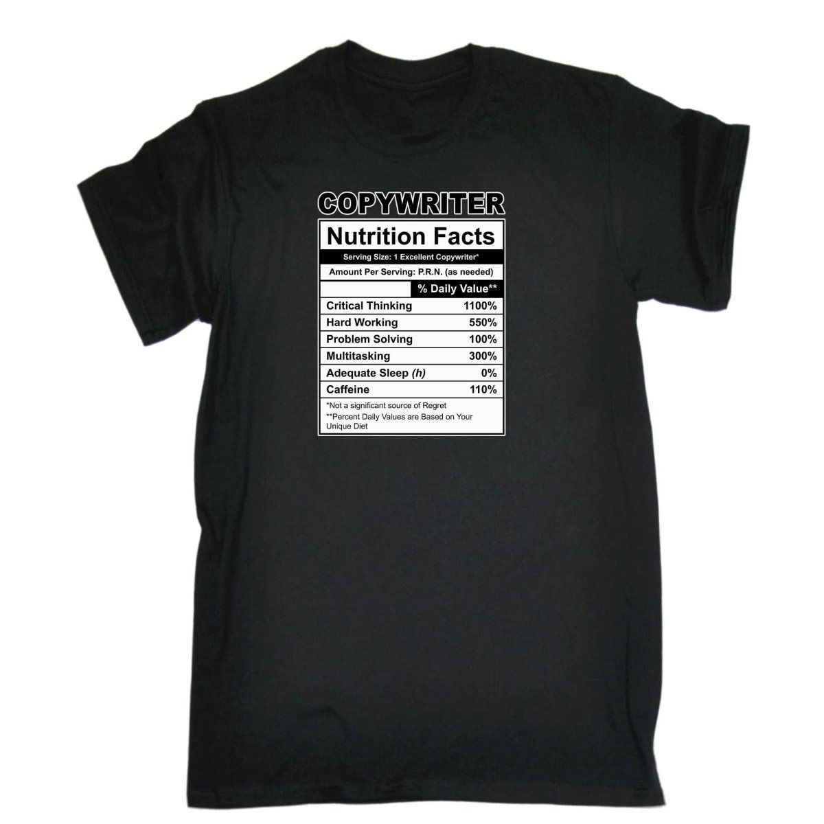 Copywriter Nutrition Facts - Mens Funny T-Shirt Tshirts - 123t Australia | Funny T-Shirts Mugs Novelty Gifts