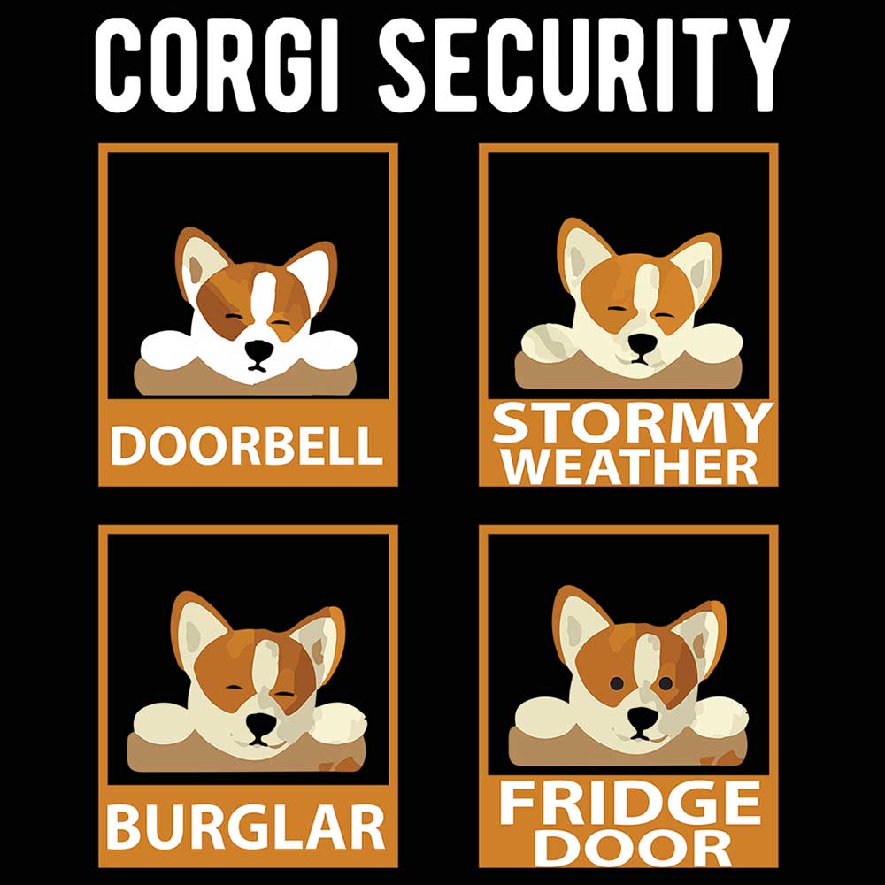 Corgi Security Dog Dogs - Mens Funny T-Shirt Tshirts - 123t Australia | Funny T-Shirts Mugs Novelty Gifts