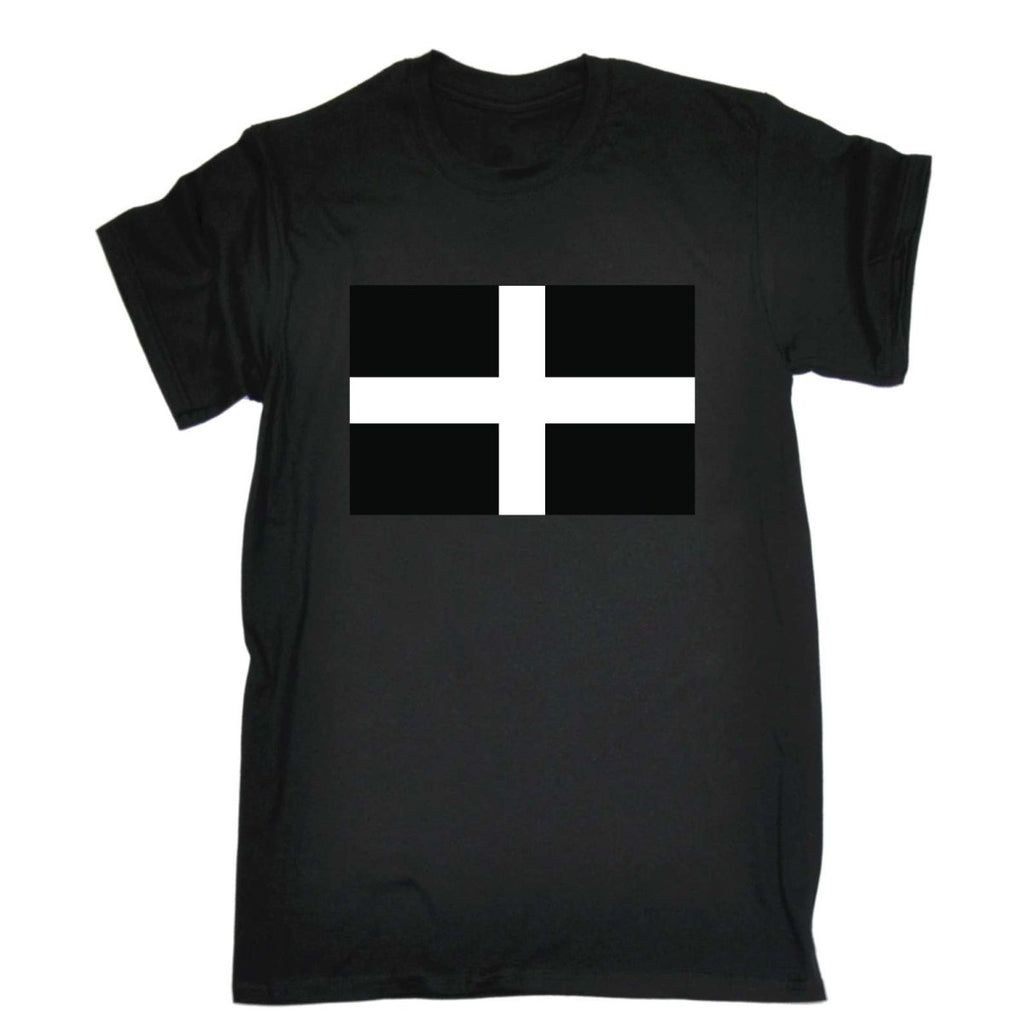 Cornwall Flag - Mens Funny Novelty T-Shirt Tshirts BLACK T Shirt - 123t Australia | Funny T-Shirts Mugs Novelty Gifts