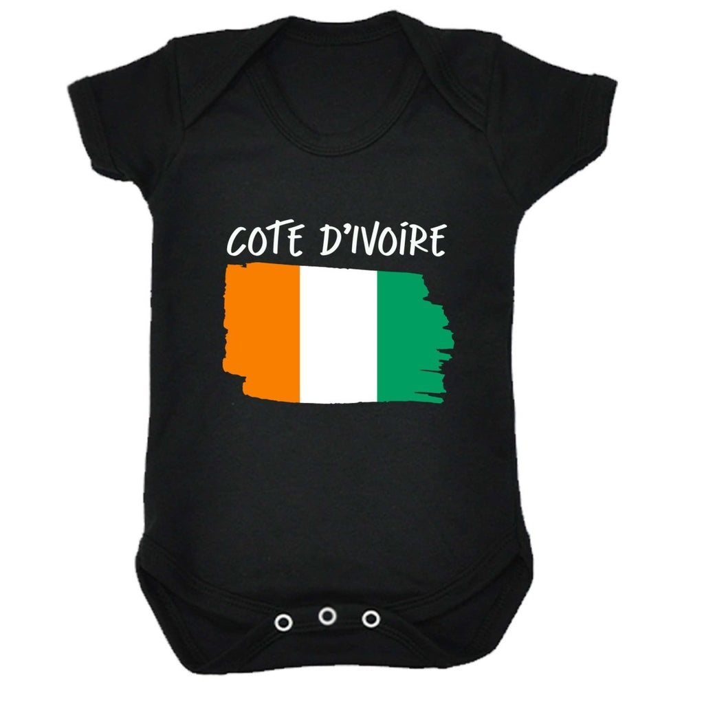 Cote Divoire Country Flag Nationality - Babygrow Baby - 123t Australia | Funny T-Shirts Mugs Novelty Gifts
