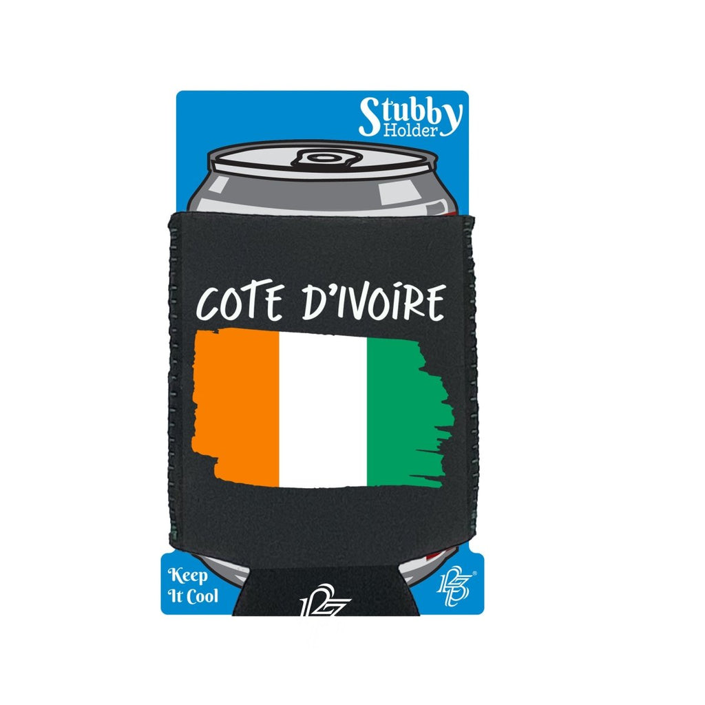 Cote Divoire Country Flag Nationality - Stubby Holder With Base - 123t Australia | Funny T-Shirts Mugs Novelty Gifts