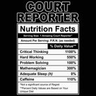 Court Reporter Nutrition Facts - Mens Funny T-Shirt Tshirts - 123t Australia | Funny T-Shirts Mugs Novelty Gifts
