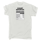 Court Reporter Nutrition Facts - Mens Funny T-Shirt Tshirts - 123t Australia | Funny T-Shirts Mugs Novelty Gifts