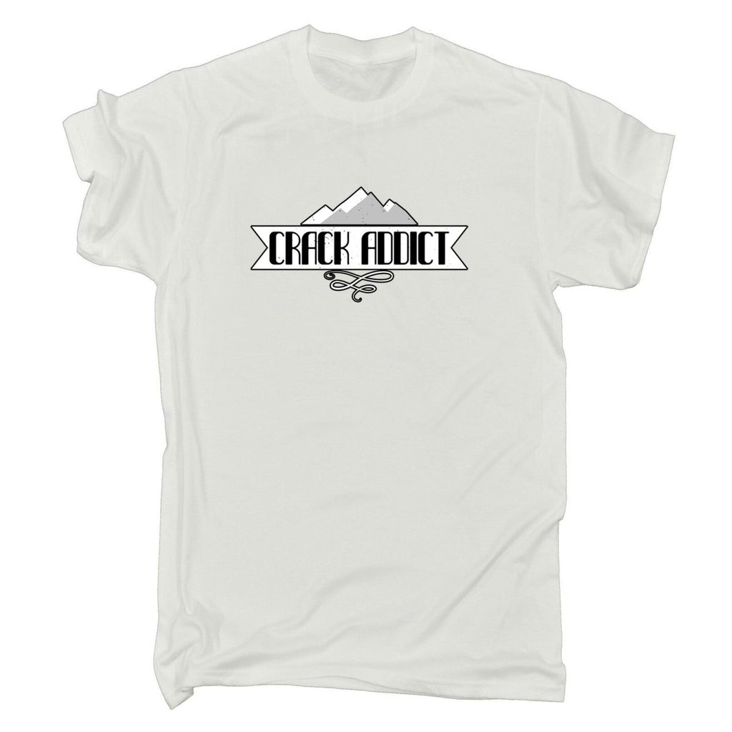 Crack Addict Rock Climbing - Mens Funny T-Shirt Tshirts - 123t Australia | Funny T-Shirts Mugs Novelty Gifts