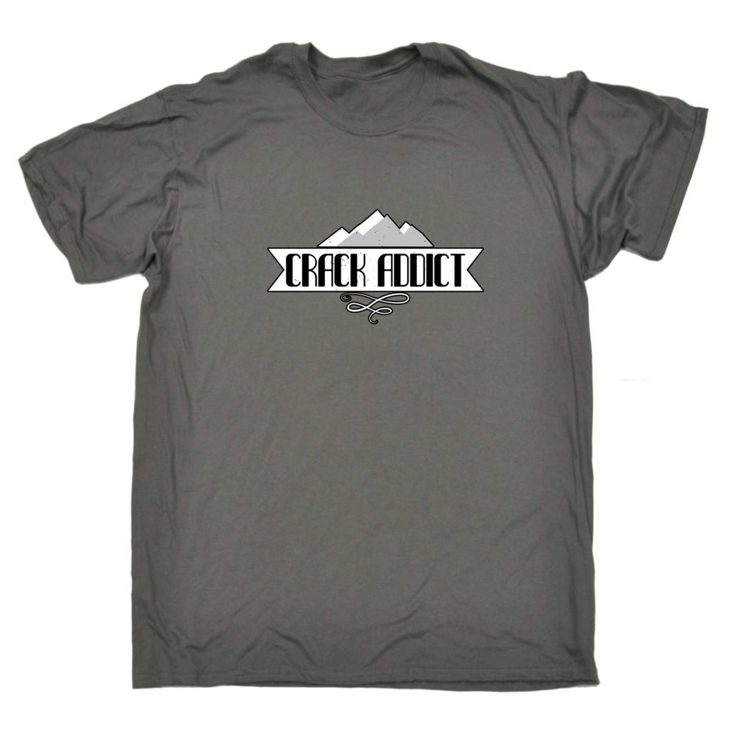 Crack Addict Rock Climbing - Mens Funny T-Shirt Tshirts - 123t Australia | Funny T-Shirts Mugs Novelty Gifts