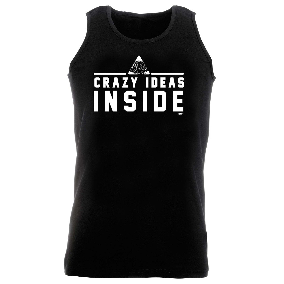 Crazy Ideas Inside - Funny Novelty Vest Singlet Unisex Tank Top - 123t Australia | Funny T-Shirts Mugs Novelty Gifts