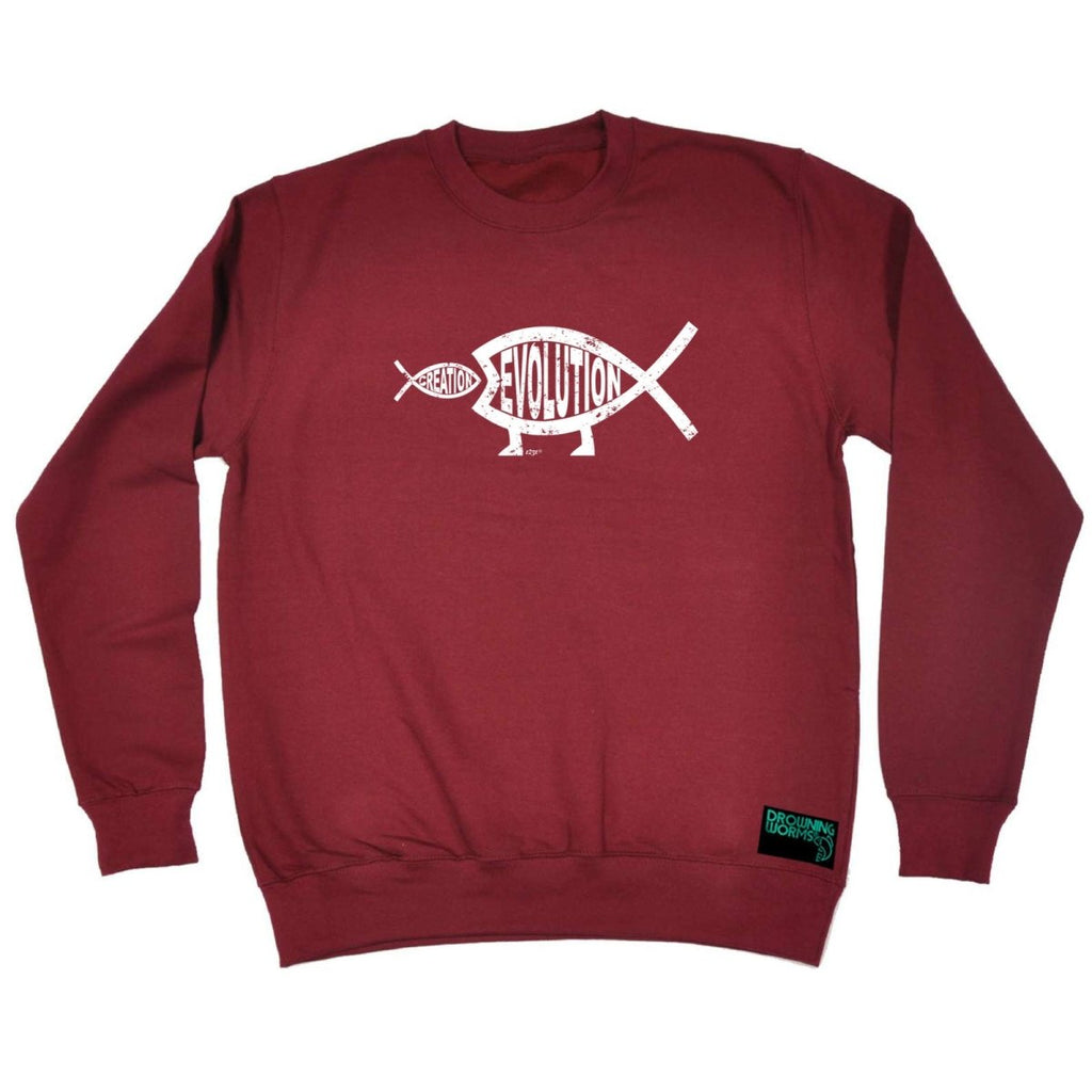 Creation Evolution Fish - Funny Novelty Sweatshirt - 123t Australia | Funny T-Shirts Mugs Novelty Gifts